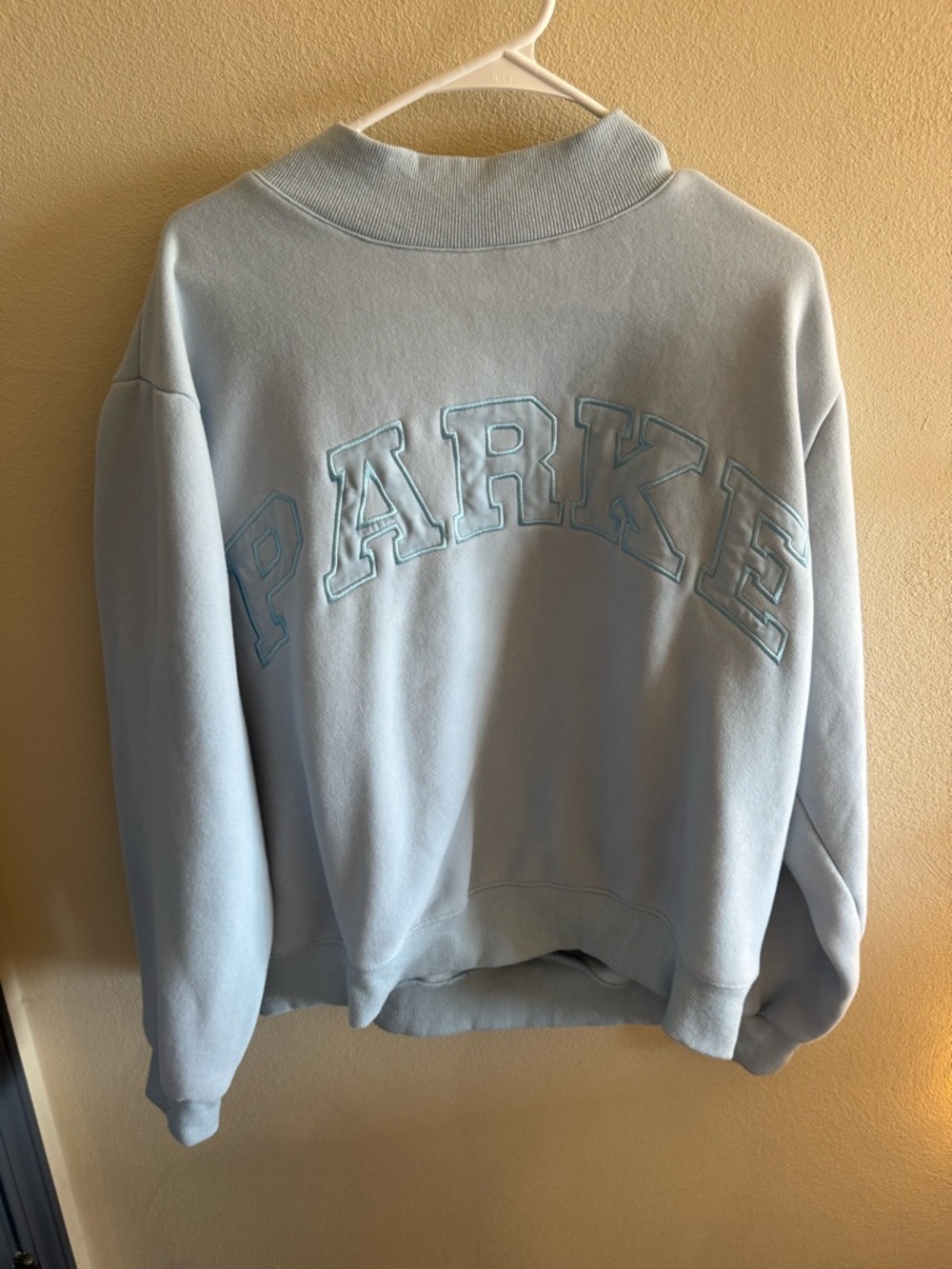 Parke Light Blue Embroidered Pullover Sweater